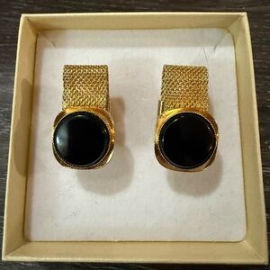 Gold and Black Cuff Links